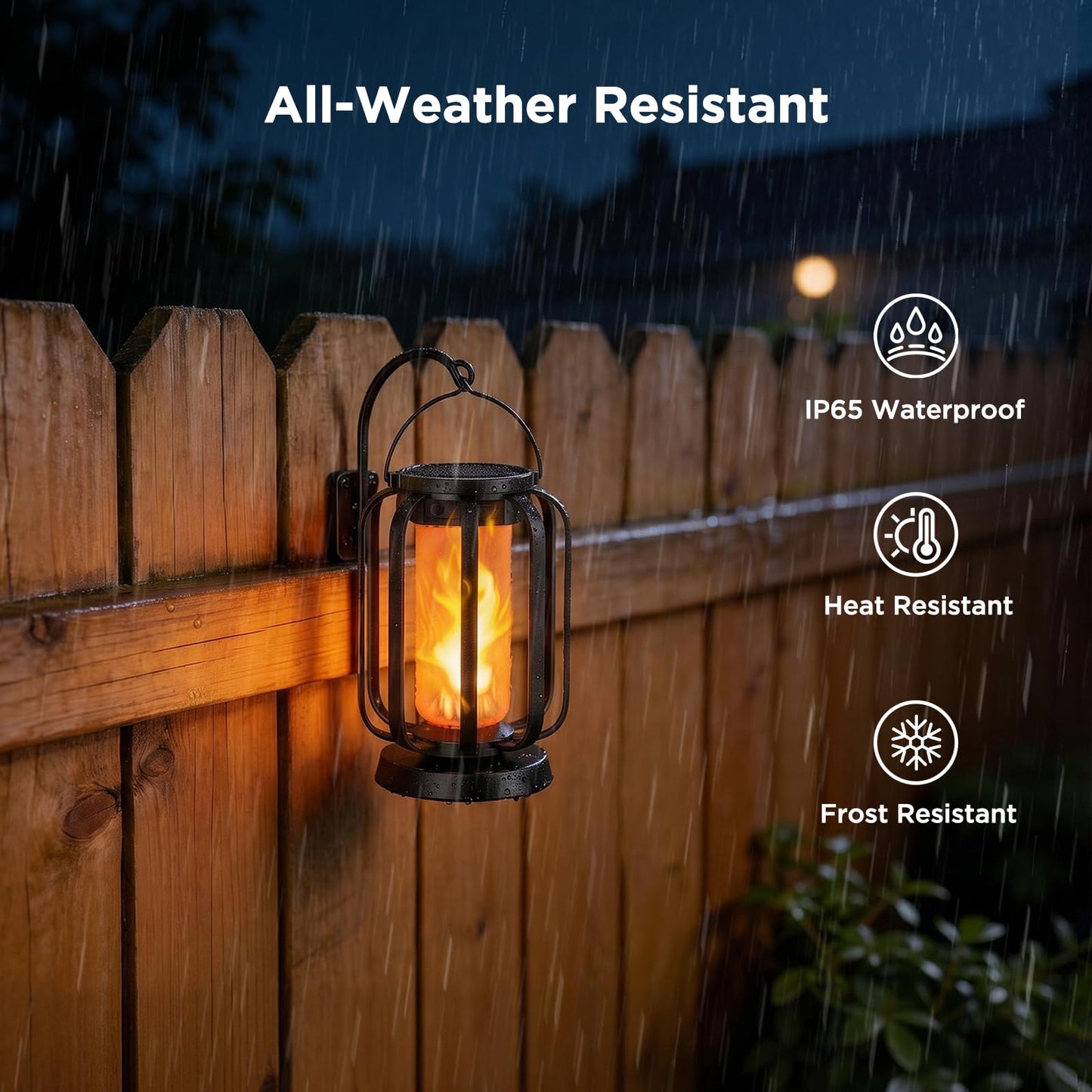 Hompavo Gen2 Solar Lanterns Outdoor Lights with Ultra-Real Flame, 2 Charging (USB/Solar) & 4 Modes - Waterproof Decorative Hanging/Table Lights for Pathway Yard Patio Garden Decor Gifts for Women, 2
