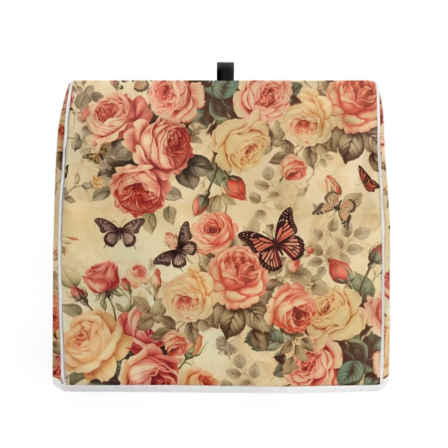 Annejudy Butterfly Roses Pattern Kitchen Aid Mixer Cover, Kitchen Stand Mixer Dust Cover with Handle, Kitchen Aid Covers for Stand Mixer or Coffee Maker With Pocket, Kitchen Aid Mixer Assecories