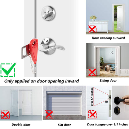 AceMining Portable Door Lock Home Security Door Locker Travel Lockdown Locks for Additional Safety and Privacy Perfect for Traveling Hotel Home Apartment College