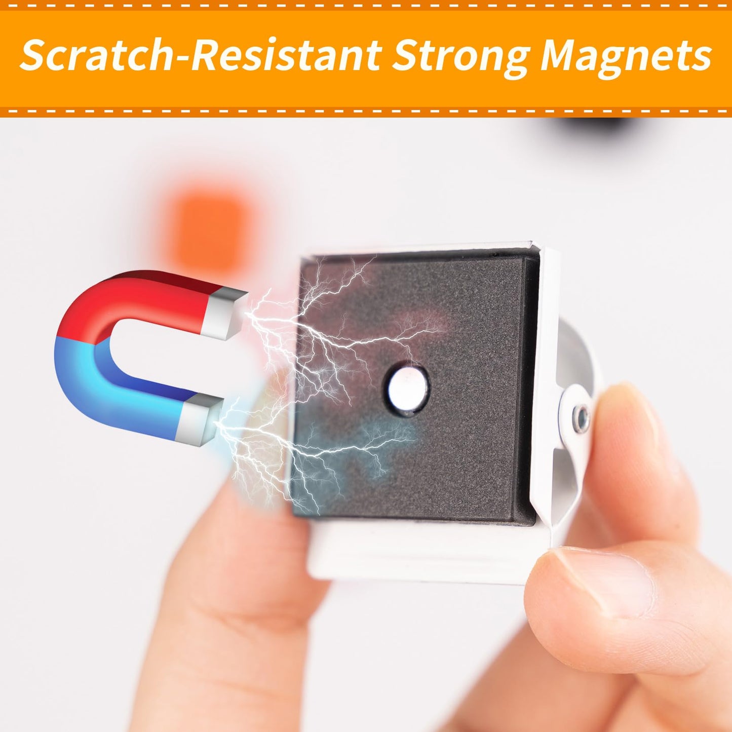 Junarter 20 Pack Magnetic Clips Heavy Duty, White Magnet Clips for Fridge, Refrigerator Magnets, Strong Magnetic Clip, Scratch Free Magnets with Clip for Whiteboard, Refrigerator, Cruise, Locker