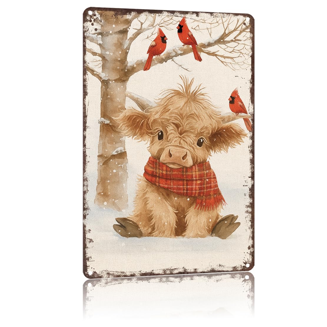 Vintage Christmas Metal Sign 8X12inch-Enhances Holiday Spirit in Home Bar Cafe Restaurant