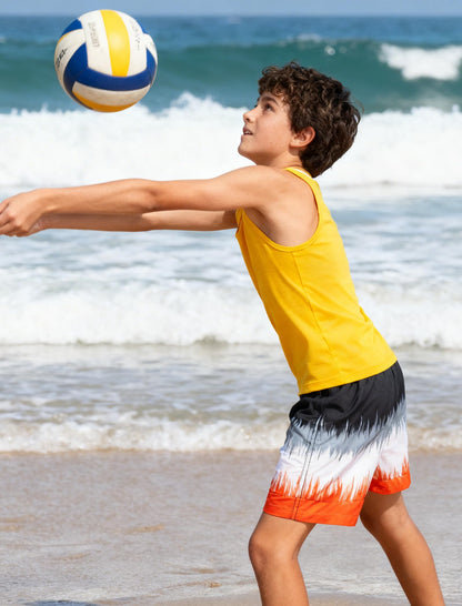 Belovecol Boys Tie Dye Swim Trunks Anti-Chafe Compression Liner Swimming Shorts Boxer Brief Lining Quick Dry Swim Shorts Swimwear Size 10-12