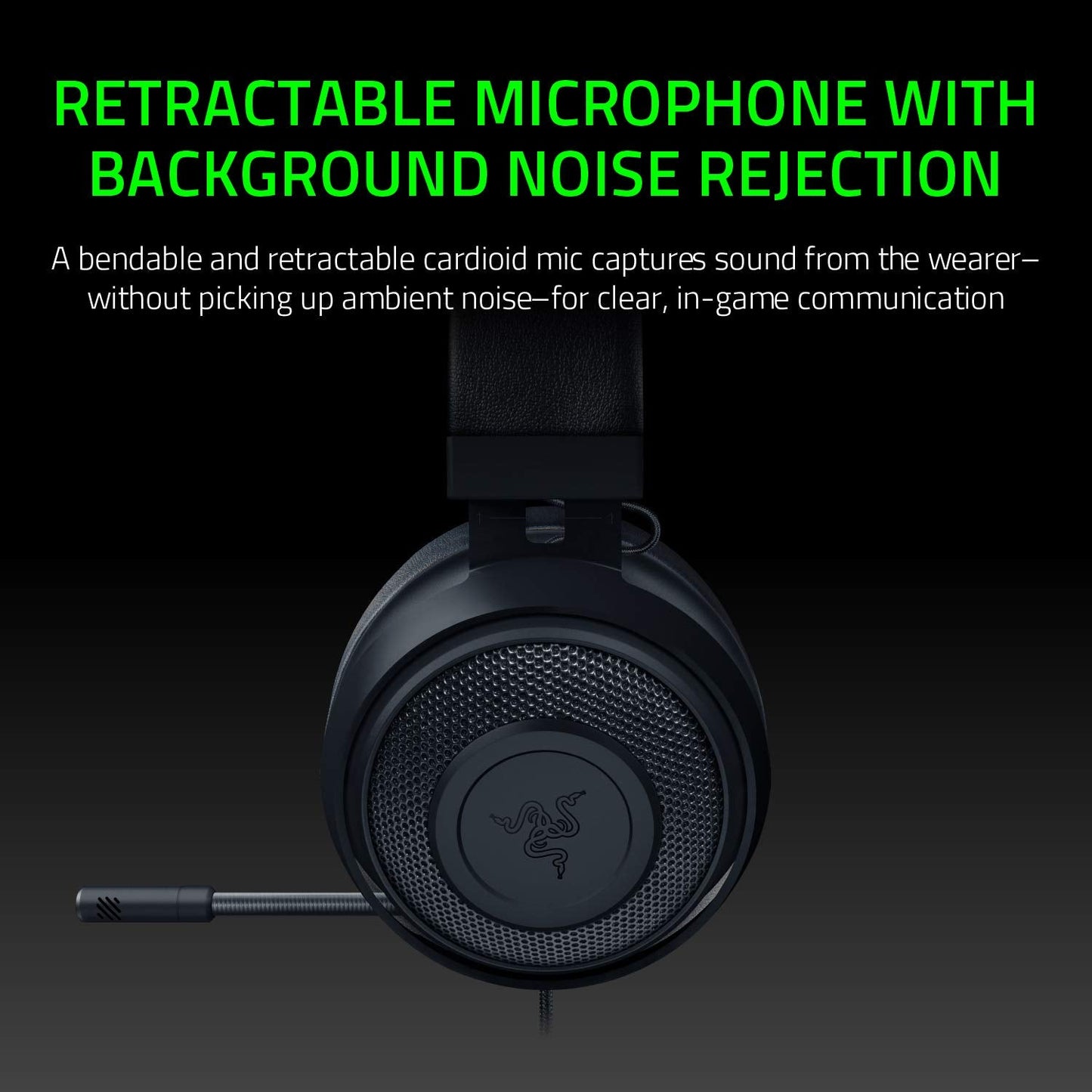 Razer Kraken Tournament Edition THX 7.1 Surround Sound Gaming Headset: Retractable Noise Cancelling Mic - USB DAC - For PC, PS4, PS5, Nintendo Switch, Xbox One, Xbox Series X & S, Mobile – Black