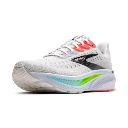 Brooks Men’s Ghost 17 Neutral Running Shoe - White/Pink Clay/Gecko - 11.5 Wide