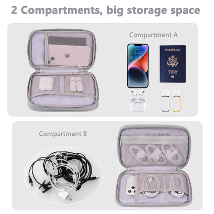 DDgro Travel Accessories Organizer Electronics Pouch for Keeping Certificates Charger/Power Bank/Cables/Mouse/Earphone (Medium, Black)
