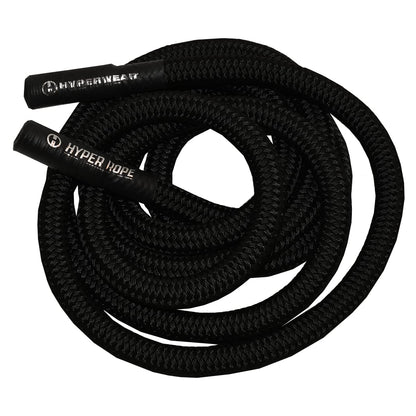 HYPERWEAR Hyper Rope Weighted Short Battle Rope 20 ft / 15 lb – Black