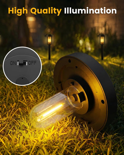 HMDecor Solar Pathway Lights, 8 Pack Solar Light Outdoor IP65 Waterproof, Garden Lights Solar Powered, Outside Decor Landscape Lighting for Yard, Path, Driveway, Walkway (Warm White)