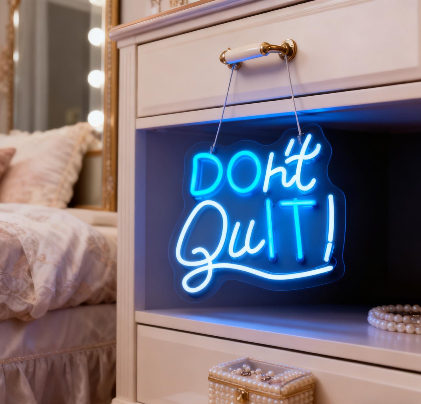 Dont Quit LED Neon Sign, USB Powered Dimmable Neon Light for Home Office Bedroom Study Room Wall Table Decor Motivational Gift for Teen Girls Boys Adults 11.8 x 11.8 In