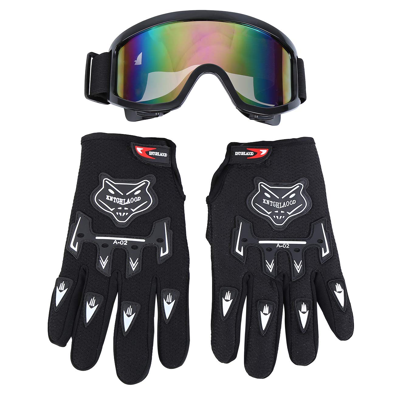 Senhill Motocross Helmet Dirt Bike Helmets Off-Road Helmet with Gloves Goggles for Unisex Adult Youth DOT/FMVSS 218 Approved (Large, Black)