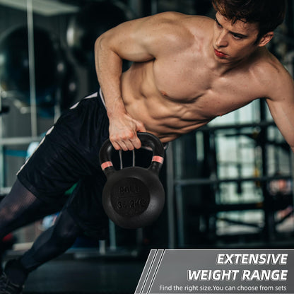 Signature Fitness All-Purpose Color Vinyl Coated Solid Cast Iron Kettlebell Weight