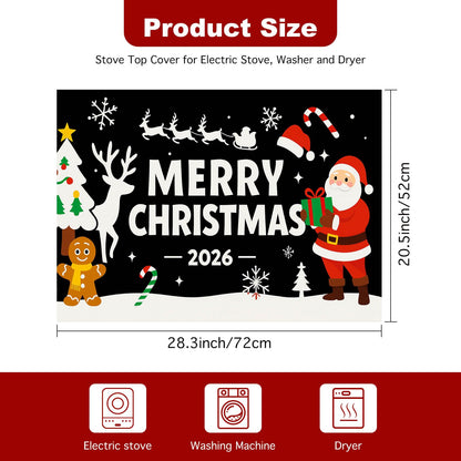 HOMETITUTE Nativity Scene Stove Top Cover 28x20 Inch Glass Top Protector Christmas Religious Kitchen Counter Mat Heat Resistant Silicone Cooktop Cover Holiday Decoration