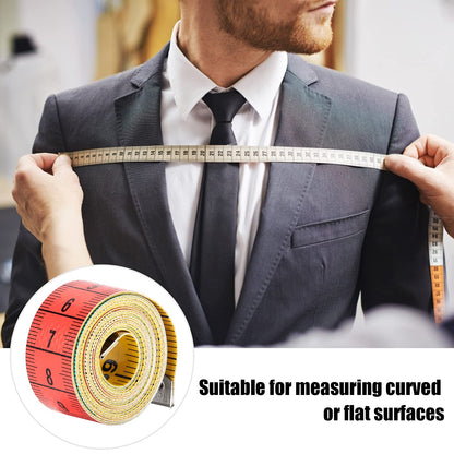 WQAPVHBG 2 Pack Soft Tape Measure, 60in Double Scale Cloth Tape Measure for Sewing, Plastic Flexible Measuring Tape with Snap Button and Clear Color Marking for Body Measurements