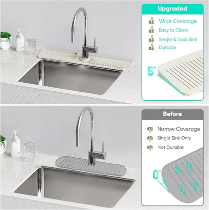 24'' Faucet Mat for Kitchen Sink Faucet Mat Kitchen Sink Splash Guard Silicone