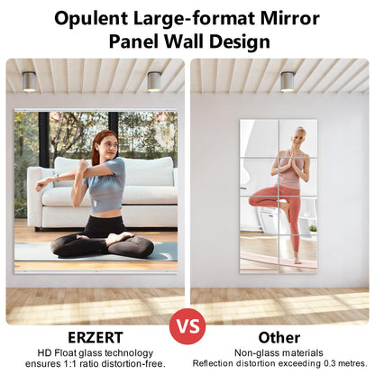 ERZERT Home Gym Mirror,2 Pack Large 47.2x23.6 Inch Frameless Tempered Glass Wall Mirror, Full Body Workout and Decorative Mirrors for Home Gym, Yoga, Dance Studio, Garage, Exercise Room