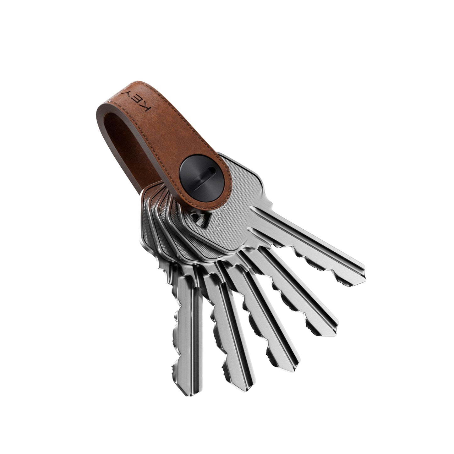 KeySmart Mini - Keychain Key Holder - Compact Key Organizer for Key Chain, Clutter-Free Minimalist Compact EDC Key Chains, Key Ring for Car Fobs Keychains - Leather