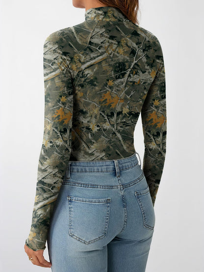 Dealmore Lace Sheer Long Sleeve Floral Mesh Mockneck Trendy Cute Going Out Tops for Women Fall Fashion Outfits 2025 Clothes