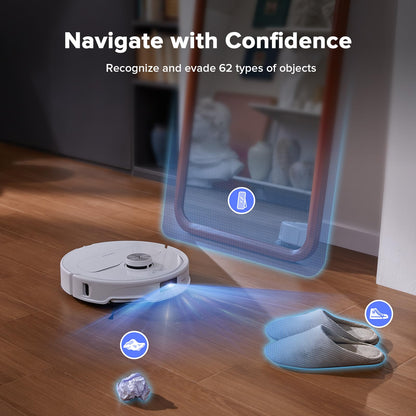 roborock Qrevo Master Robot Vacuum and Mop Combo, 10,000Pa Suction, FlexiArm Design Side Brush & Mop, Auto Mop Washing & Drying, Self-Emptying&Refilling, Dock Self-Cleaning, Obstacle Avoidance, White