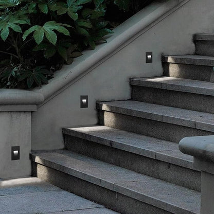 LEONLITE 3CCT 120V LED Step Lights, 3.5W 150LM 5%-100% Dimmable Indoor Outdoor Waterproof Vertical Stair Light, 3000K/4000K/5000K Selectable, CRI90, ETL, Aluminum, Oil Rubbed Bronze, Pack of 6