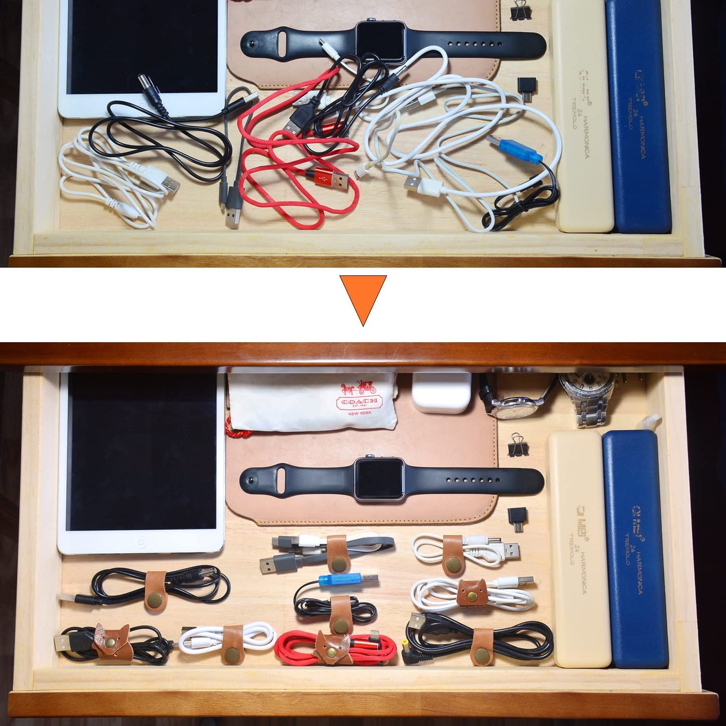 CAILLU Cord Organizer,Cord Keeper,Cable Organizer USB Holder,Cable Management,Cable Straps,Earbud case,wrap Headset Winder,Phone Earphone Clips Ties (gray Cord Organizer)