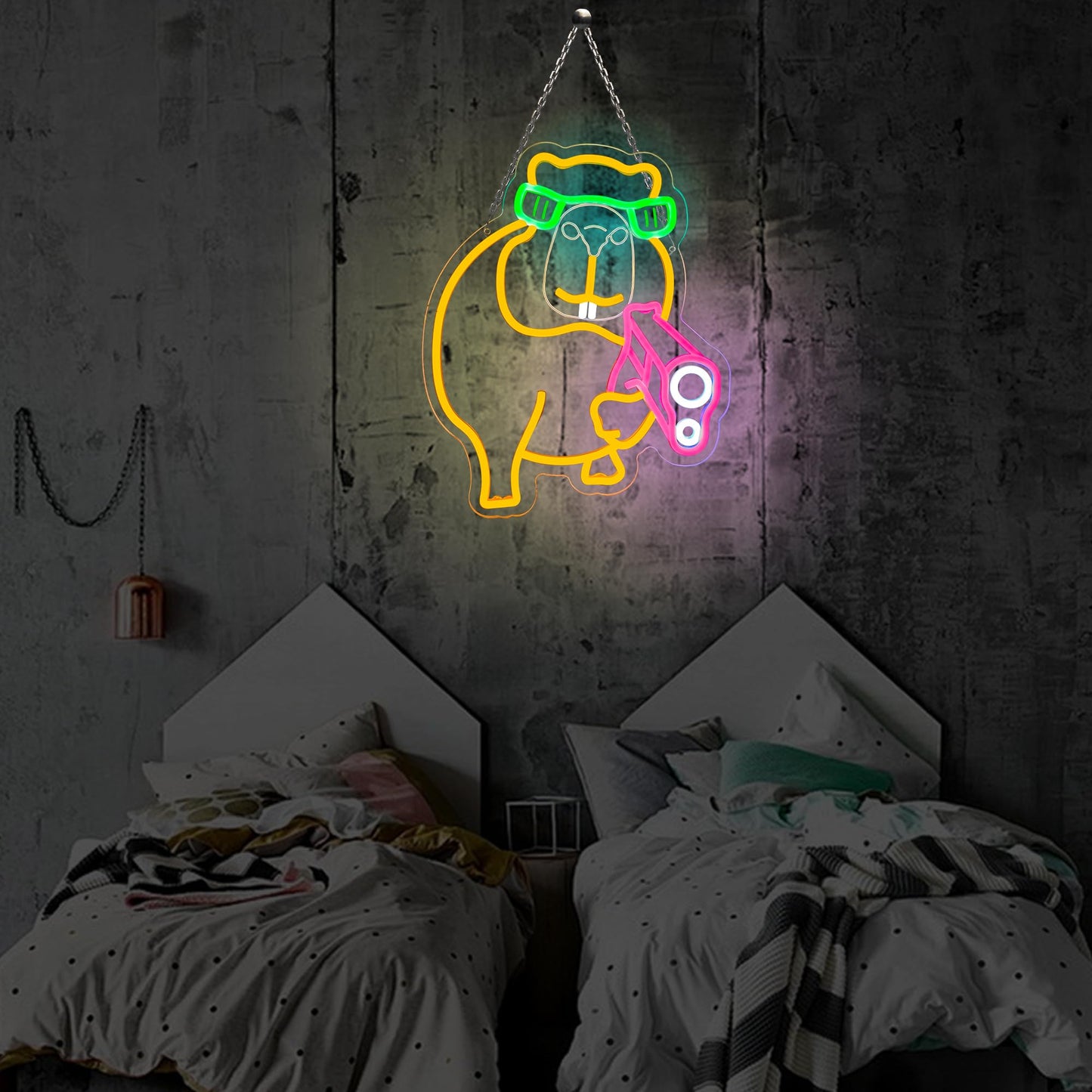 Capybara Neon Signs for Wall Decor, Dimmable Capybara Night Light for Boys Girls Bedroom Birthday Party Decor Gifts, LED Neon Light Sign for Man Cave Game Room