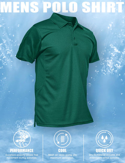 MAGCOMSEN Short Sleeve Polo Shirts for Men T Shirts for Men Golf Polos for Men Fall Shirts Mens Fishing Shirts Work Shirts Casual Quick Dry Golf Polo Shirts for Men