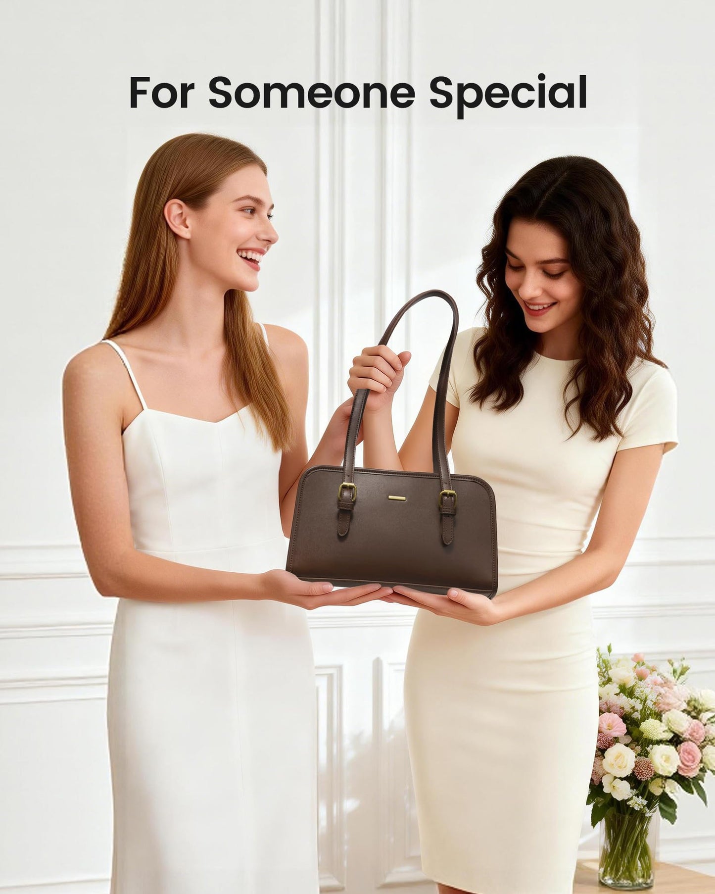 LOVEVOOK Swing Zip Shoulder Bag, Small Purses for Women Trendy Handbags, Mini Vintage Hobo Clutch Leather Tote