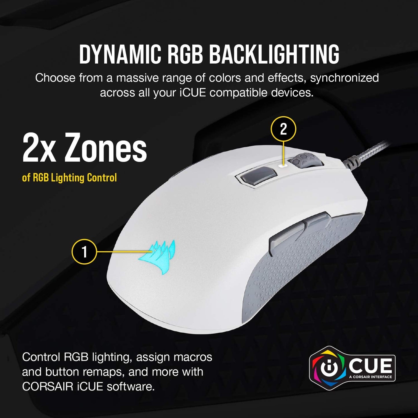 Corsair M55 Wireless Lightweight FPS Gaming Mouse – 2.4GHz & Bluetooth – 24,000 DPI – Long-Lasting Battery Life – Six Programmable Buttons – Textured Side Grips – Black