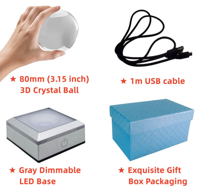3D Galaxy Crystal Ball Night Light, Upgraded 3.15 Inch Glass Ball Lamp with LED Base, Galaxy Lamp Decor, Birthday Holiday Xmas Gifts for Boys Girls Friends (Galaxy)
