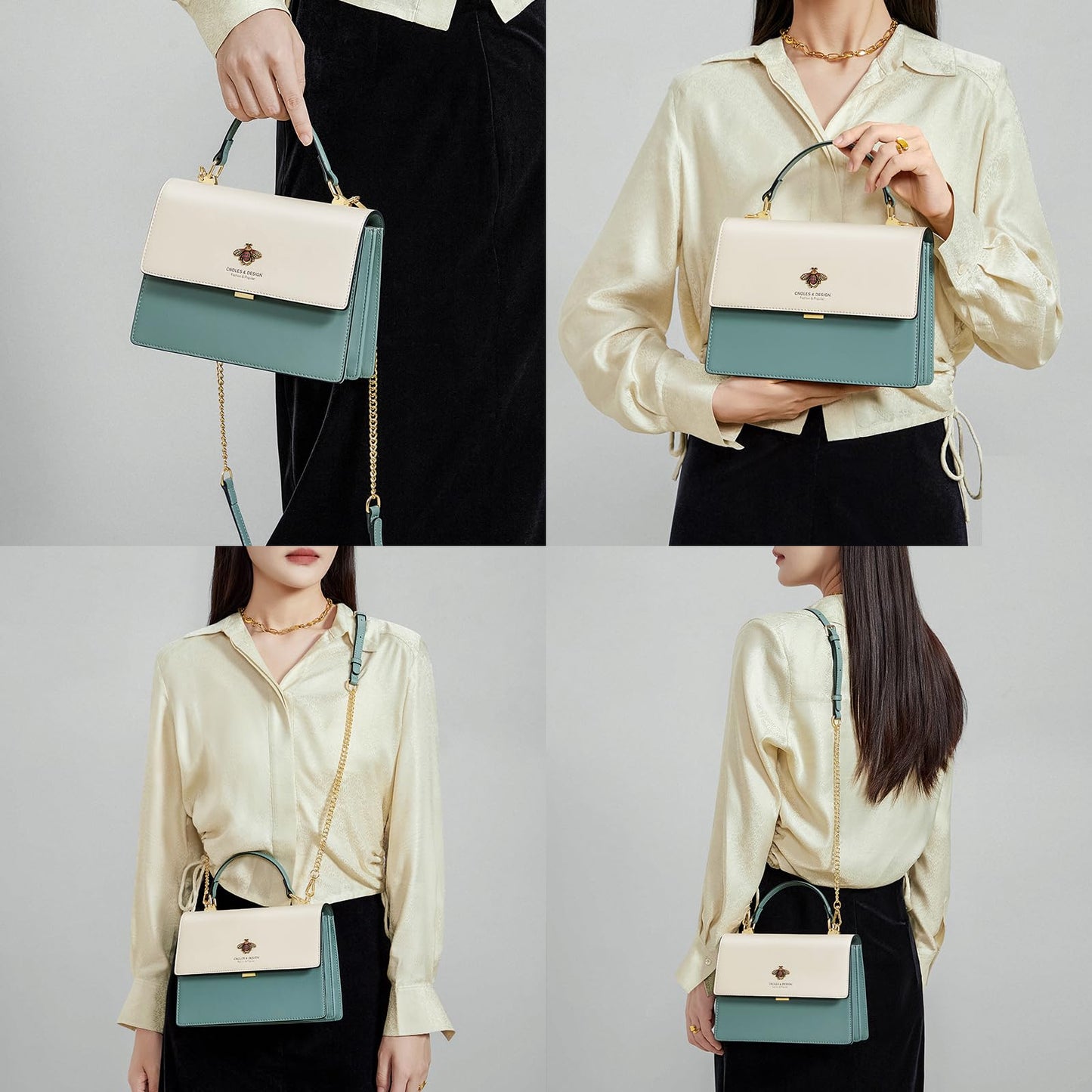 Cnoles Crossbody Bags For Women Fashion Leather Handbags and Purses Satchel Bag For Lady Shoulder Tote Top Handle Bags