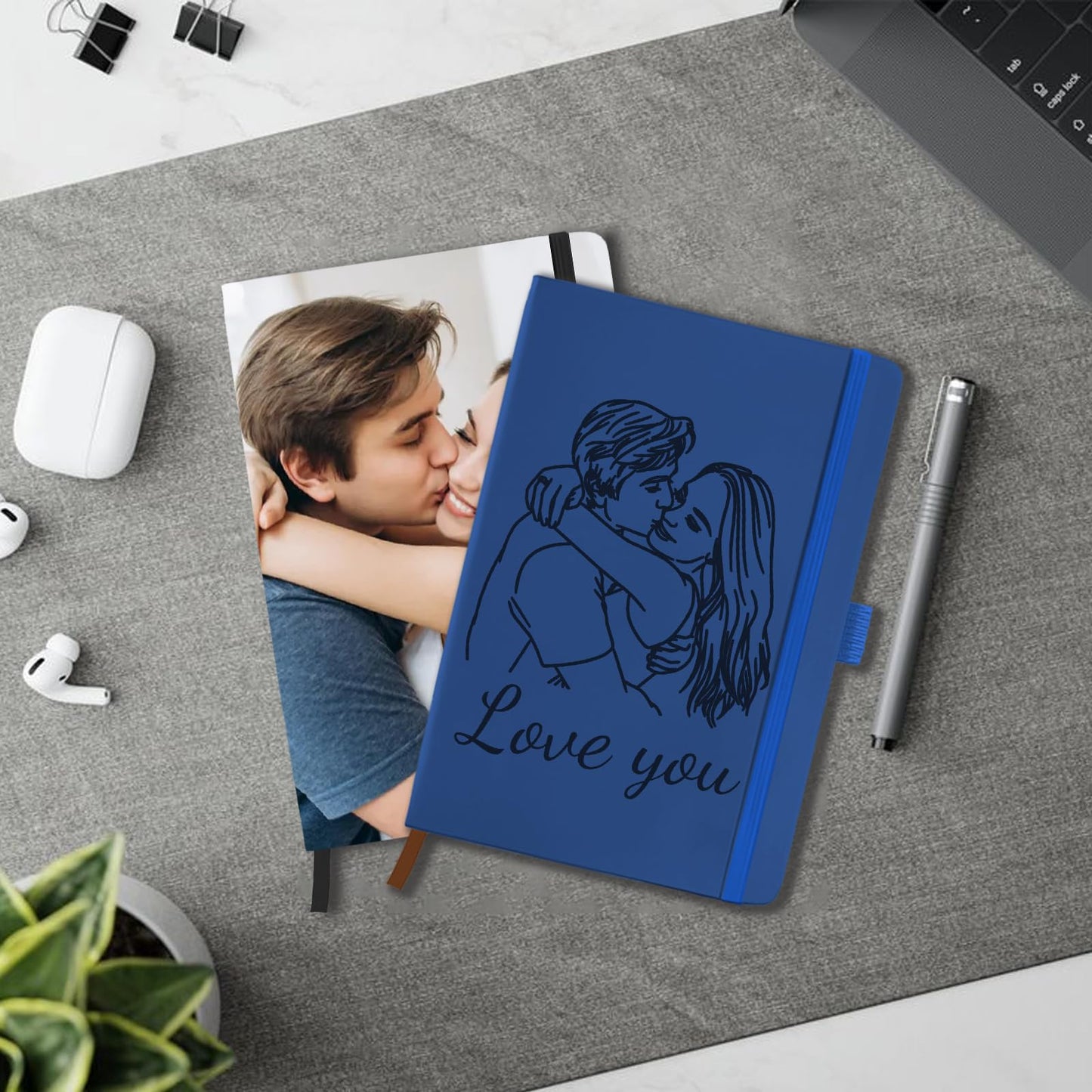 Personalized Journal Notebook with Initials Name Custom Journaling Notebook for Women Daughter Customized College Ruled Notebooks Lined Journals Gift for Mothers Day Mom Her Birthday Graduation