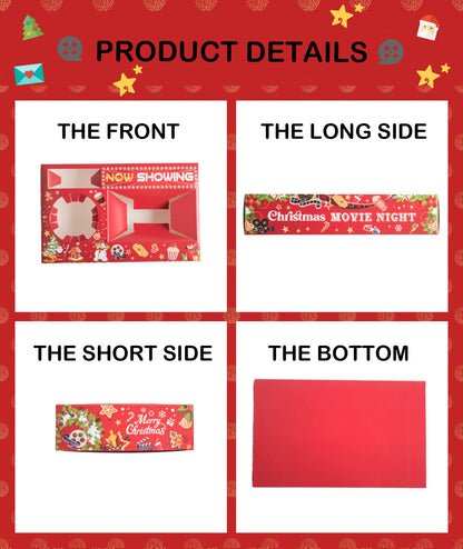 20 Pcs Christmas Party Supplies Movie Night Paper Snack Trays Xmas Party Decorations Movie Night Party Christmas Birthday Party Favors Party Snowman Family Movie Popcorn&Drink&Candy Box