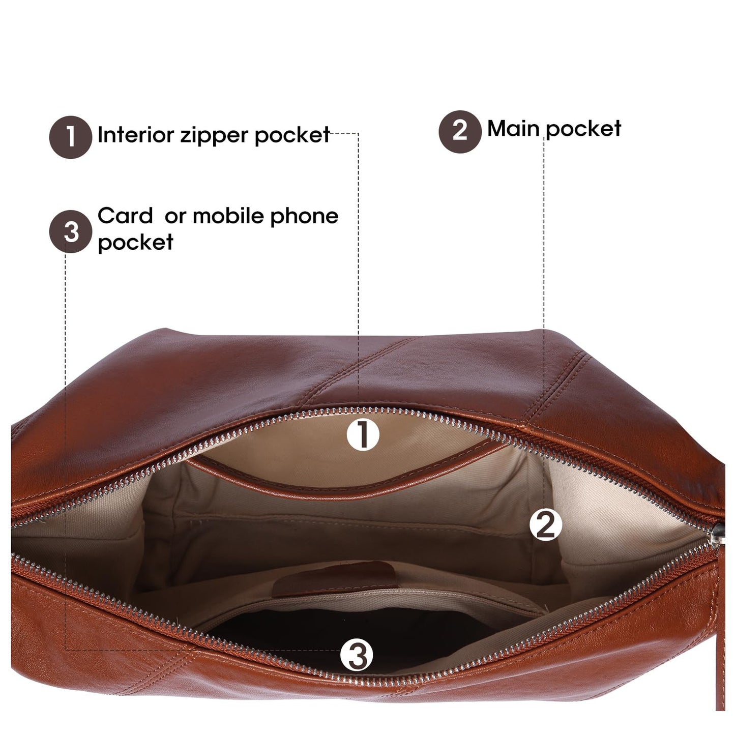 Swgsdh&Hyls Genuine Leather Bags for Women,Hobo Shoulder Bags with Adjustment Strap,Fashion Ladies Crossbody Purse, Casual Satchel (Walnut)