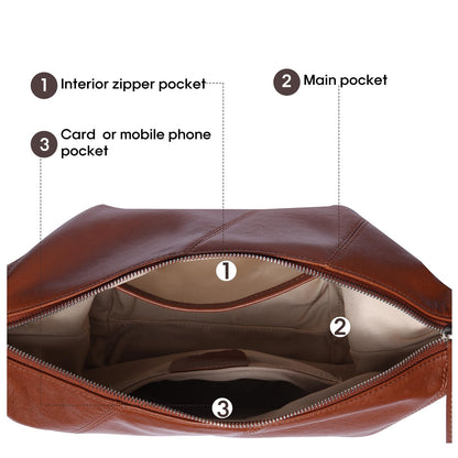 Swgsdh&Hyls Genuine Leather Bags for Women,Hobo Shoulder Bags with Adjustment Strap,Fashion Ladies Crossbody Purse, Casual Satchel (Walnut)