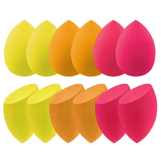 12 Pcs Black Makeup Sponges for Foundation Bulk Latex-Free Reusable big Beauty Sponge Blender Cosmetic Applicator For Powder Cream and Liquid Makeup Tools Set