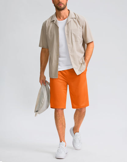 G Gradual Men's Athletic Shorts with Pockets 9" / 11" Long Basketball Shorts Lightweight Quick Dry Gym Workout Shorts for Men(Orange,4XL)