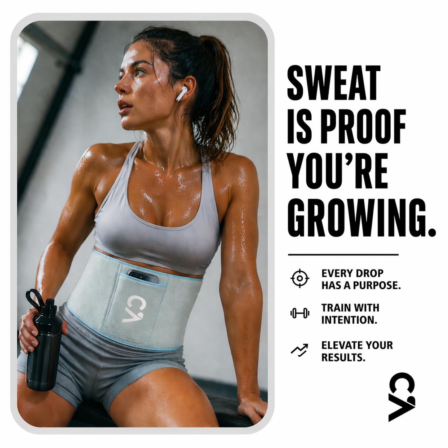 Chick-Active Heat-Boost Waist Trimmer with Secure Phone Pocket – Premium Sweat Amplifying Sauna Belt for Women & Men, Anti-Slip Core Trainer for Gym, Cardio & Enhanced Results (Blue, Medium)