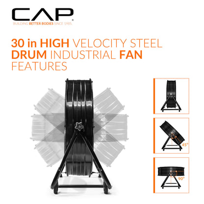 CAP Barbell 30'' High Velocity Heavy Duty Floor Fan – Ultimate Cooling Power for Gyms & Homes