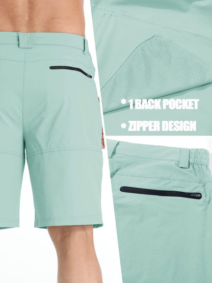 TACVASEN Mens Shorts 10" Dress Golf Outdoor Lightweight Quick Dry Summer Casual Fishing Travel Shorts with Zipper Pockets Lake Blue 32