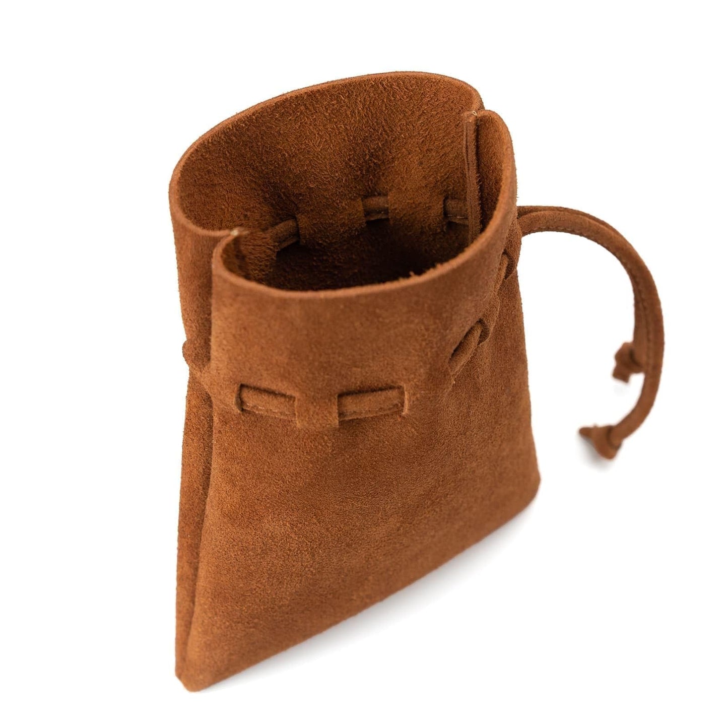 Medieval Drawstring Coin Pouch Bag,Leather Coin Pouch,Renaissance Drawstring Pouch Dice Bag,Small Coin Purse for Women/Men,Brown Swayze Suede