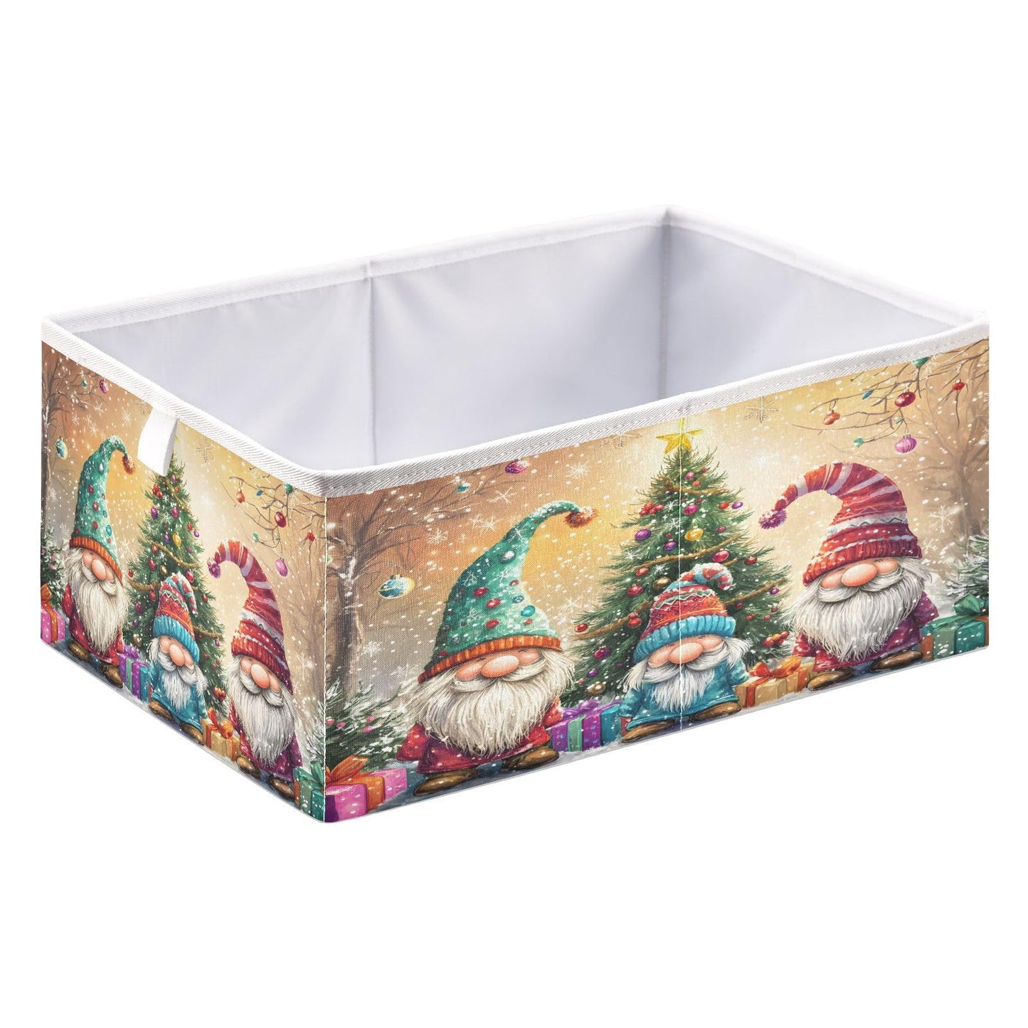 senya Large Storage Bins Gnomes Hats Christmas Collapsible Foldable Storage Cubes Fabric Basket Closet Organizer Containers Box for Home Bedroom Office 15.7 x 10.6 x 6.9in