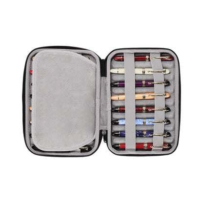 MIVLXLX 16 Slots pen case/boxes，Nylon cloth Pencil Tray Case Organizer, Fashion Design,Handmade Display Zippered Pouch for Rollerball Pen-Retro