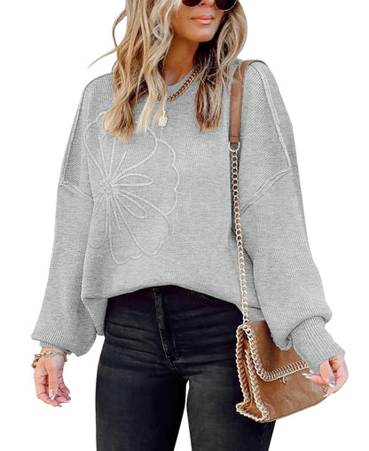 ETCYY Womens Oversized Sweaters Fall 2025 Fashion Clothes Trendy Batwing Sleeve Colorblock Striped Knit Pullover Tops