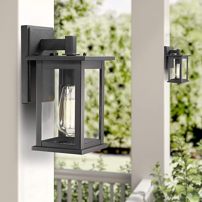 Bestshared Outdoor Wall Scone, Outdoor Wall Mounted Light Indoor Single Light, Outdoor Wall Lighting Fixture, Exterior Wall Lantern with Clear Glass