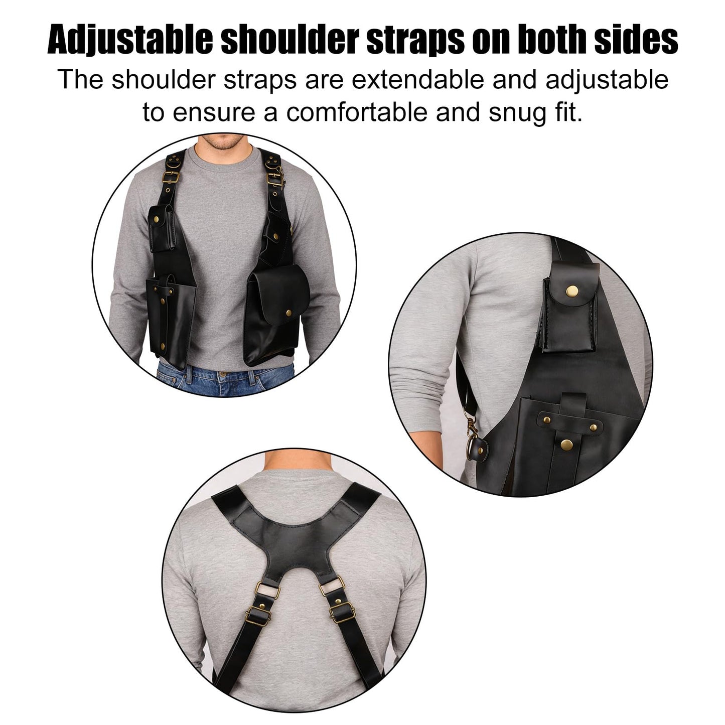 Sinbana Underarm Shoulder Bag for Men, Double Shoulder Waterproof Underarm Wallet with Adjustable Strap for Phone & Key (Black)
