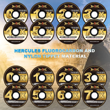 HERCULES Fly Fishing Tippet 3 Pack with Fly Tippet Holder, 3X - 6.83LB - 55YDS, Nylon