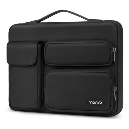 MOSISO 360 Protective Laptop Case 14 inch, Laptop Sleeve Compatible with HP Lenovo Dell ASUS Acer, HP Stream,Dell Latitude, Lenovo IdeaPad, Side Open Bag with 2 Raised&1 Flapover Pockets, Black