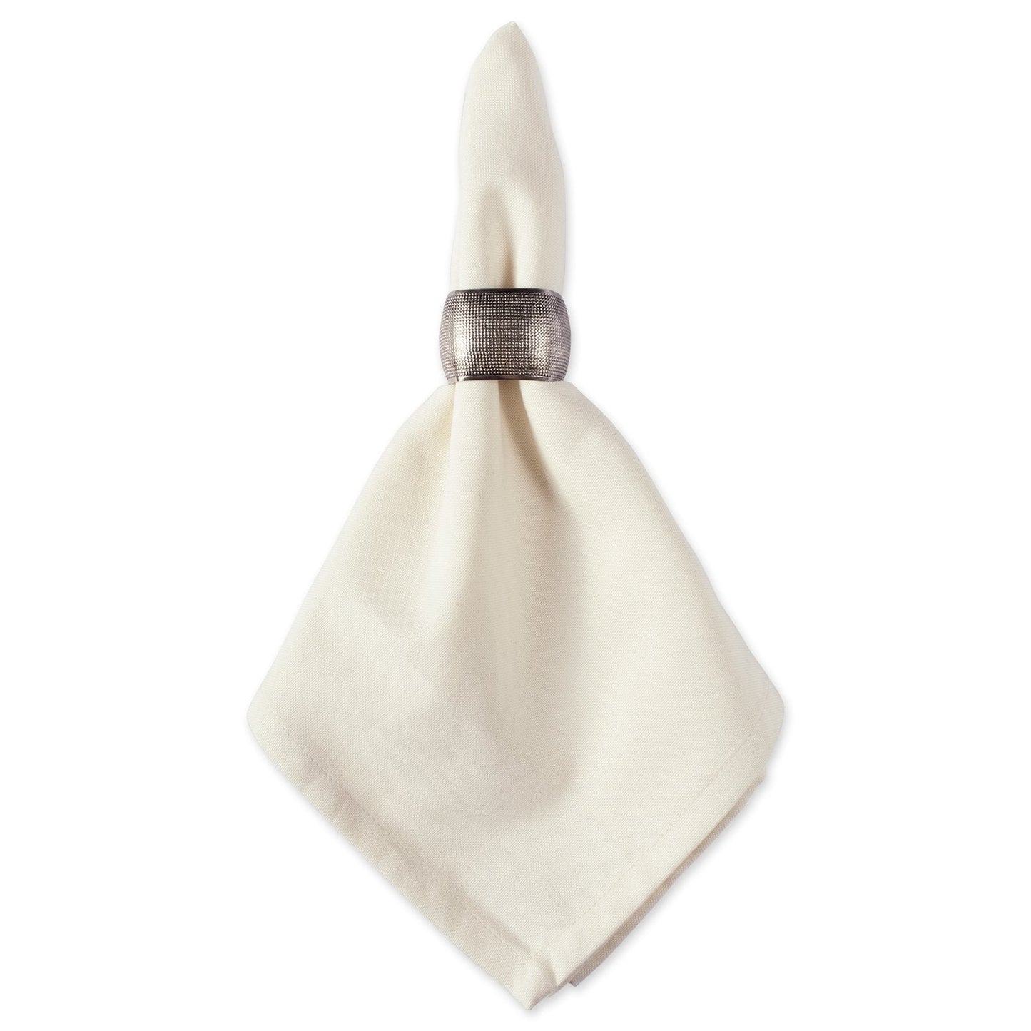 DII Decorative Assorted Silver Napkin Ring Set, One Size, Silver Textured Square, 6 Count