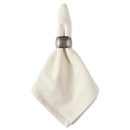 DII Decorative Assorted Silver Napkin Ring Set, One Size, Silver Textured Square, 6 Count