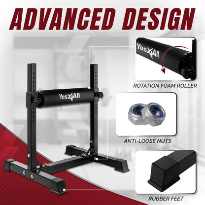 Yes4All Bulgarian Split Squat Stand, Single Leg Squat Roller, Single Squat Stand for Squats, Leg Lunges, Bodyweight Training