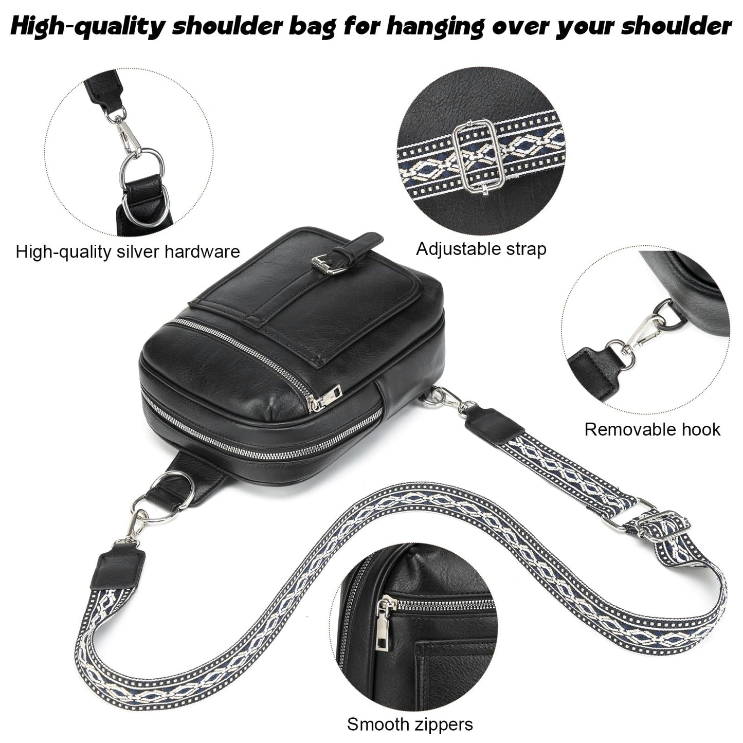 MYHOZEE 2-in-1 Small Diaper Bag Crossbody for Women & Men, Vegan Leather Sling Backpack Purse with Instant Wipes Pocket, Waterproof Travel Chest Bag, Dog Walking Bag, Gift for New Mom Dad, Brown